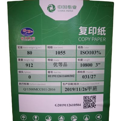 Hoge duurzaamheid 80 g Wit 850 mm kopieerpapier Jumbo rol voor A4-papierproductie