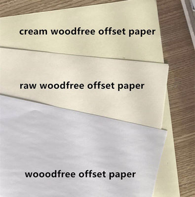 Cream Woodfree Offset Papier voor Notebook 98%-110% Helderheid Industrieel Chemisch