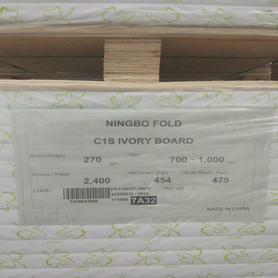Gecoat Ningbo Fold C1S Ivory Board 190-400gm voor professioneel laserdrukken