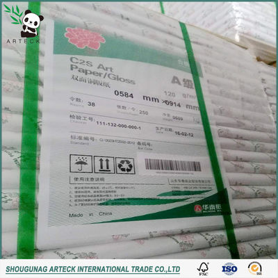 Materiaal van het product Wit gecoat C2s kunstpapier voor het drukken van tijdschriften 610 mm ROLL WIDTH